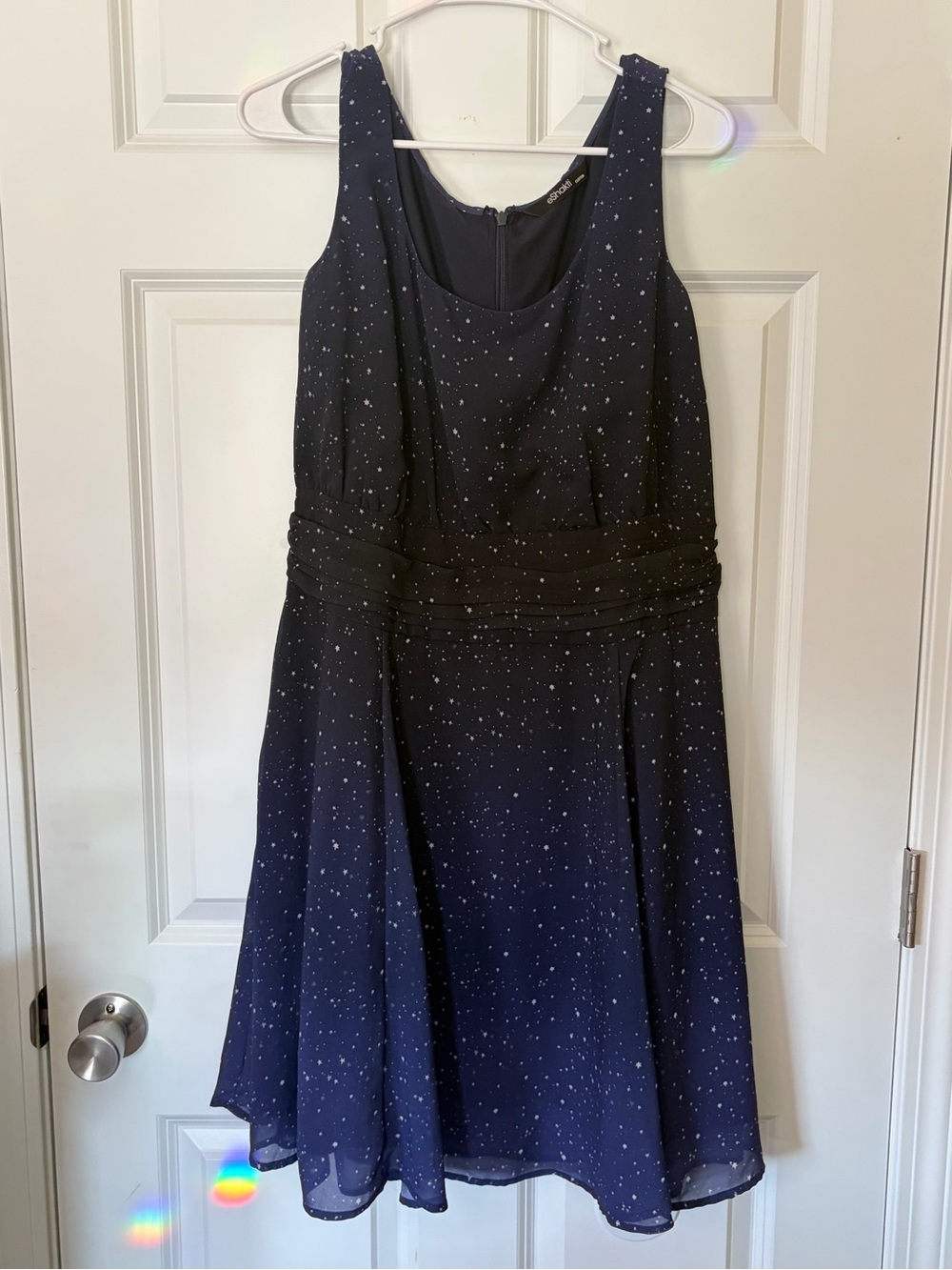 Navy Sleeveless Chiffon Dress with stars